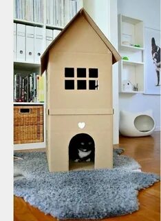Дом для кота из картона