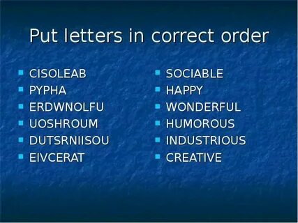 Put the letters