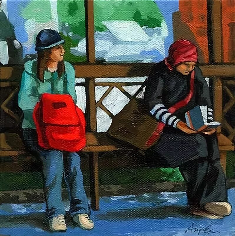 Почему немой плачет на остановке. Люди на остановке композиция. композиция с людьми.