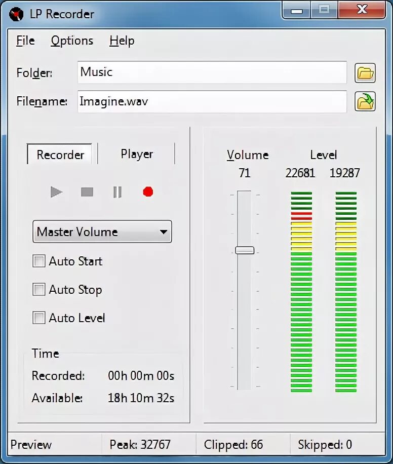 Recorder программа. Программа для создания плейлистов. wave file.