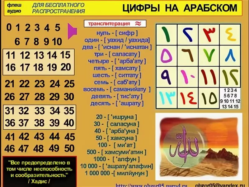 Перевести арабские цифры