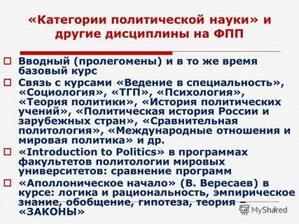 Категории политического