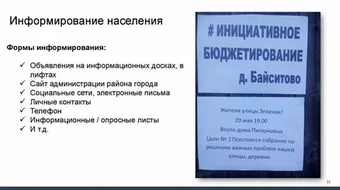 Формы информирования
