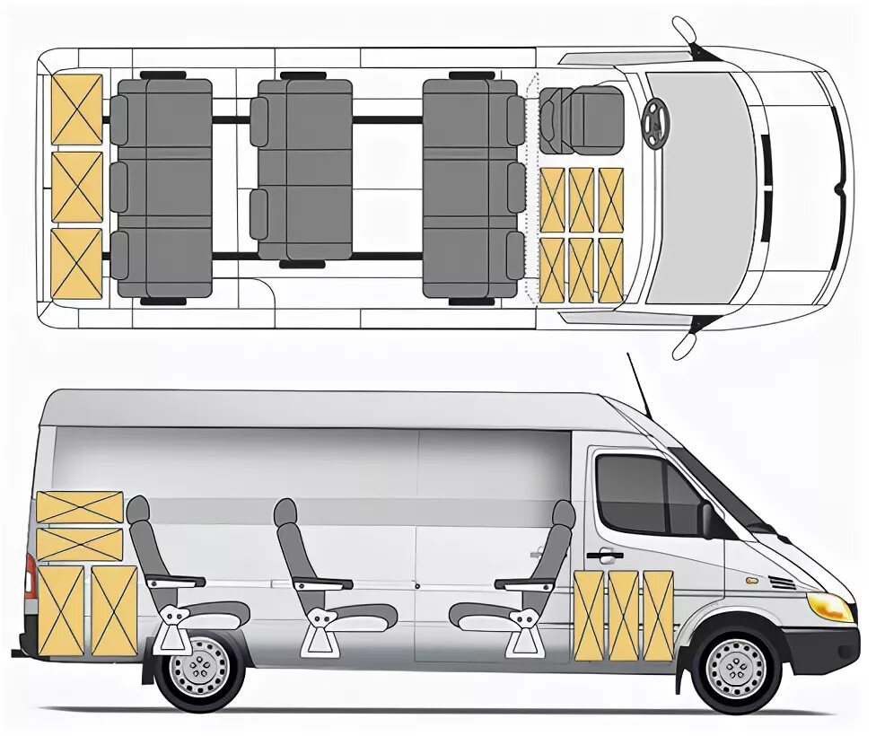 Количество пассажирских мест. Mercedes-benz sprinter схема салона. мерседес спринтер пассажирский. мерседес бенц спринтер схема салона. мерседес спринтер 8 посадочных мест.