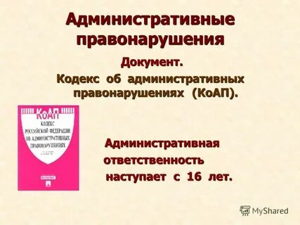 Административное правонарушение план