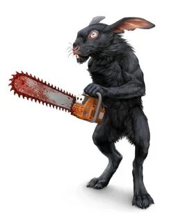 ArtStation - rabbit with a chainsaw, Maria Zolotukhina Носовое Искусство, И...