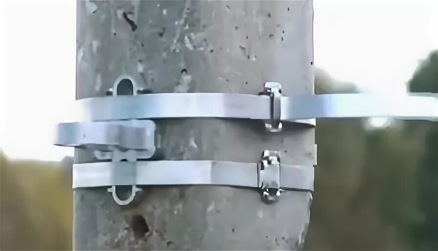 Крепление ленты на опоре