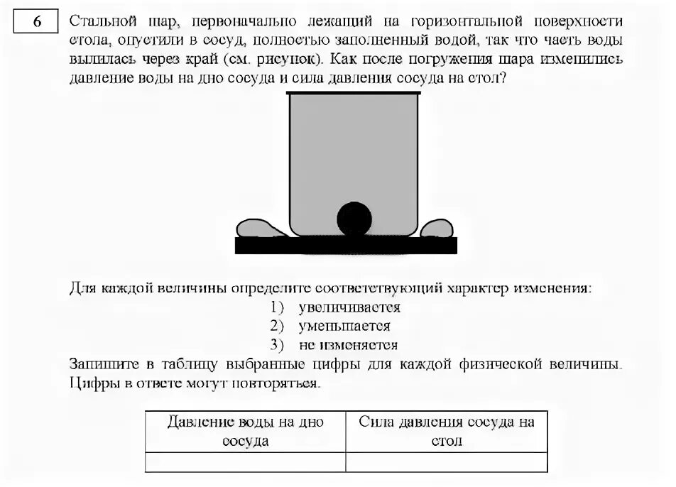 Камень лежит на дне сосуда полностью. Шар лежащий на горизонтальном столе. Металлические шарики на столе лежат. На поверхности стола находится металлический шар. Давление шарика на дне.