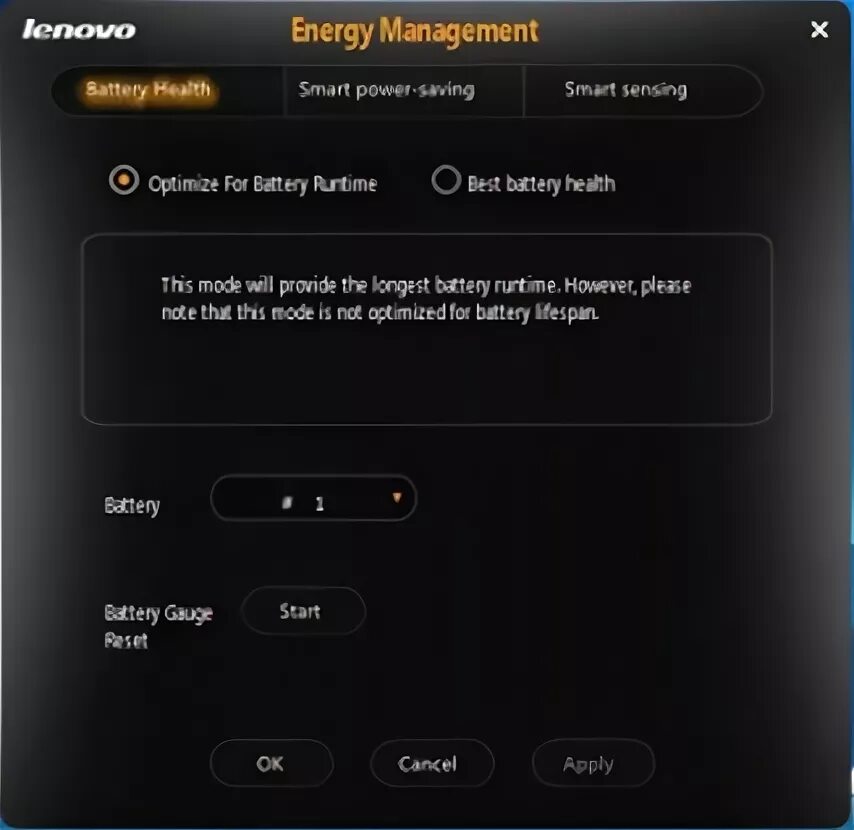 Lenovo energy manager