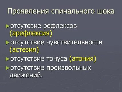 Спинальный шок физиология