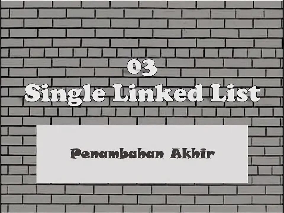 Single list. Single list