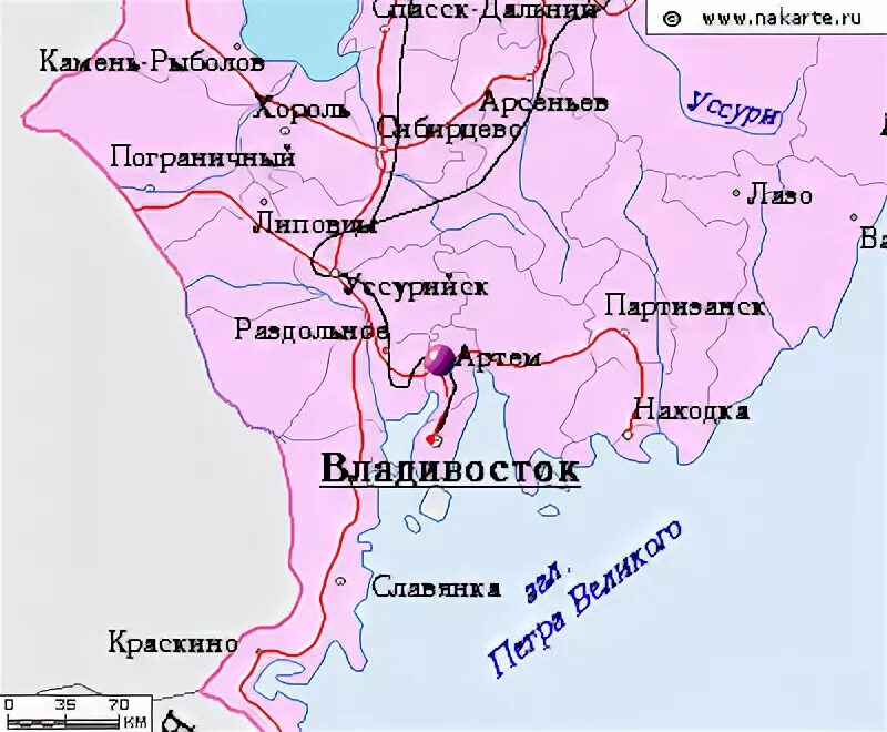 Владивосток на карте Приморского края. Карта Приморский край Дальний Восток.