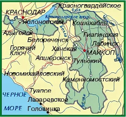 Где адыгея на карте россии находится показать. Карта Республики Адыгея с населенными пунктами. Карта Адыгеи с населенными пунктами. Республика Адыгея подробная карта. Карта Краснодарского края и Адыгеи с населенными пунктами.