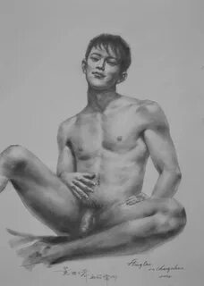 Drawing Gay Male Nude# 160916, Drawing by Hongtao Huang Artmajeur.