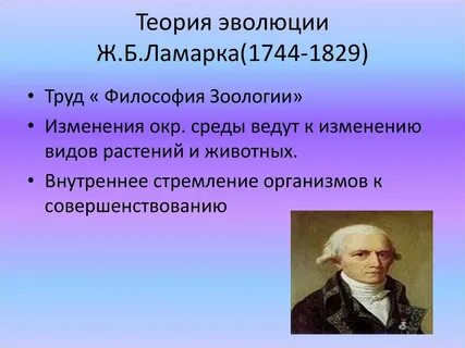 Основные идеи ламарка в эволюции