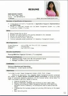 Cv for jobs experience