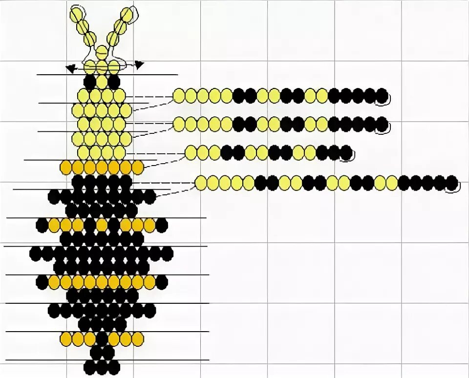Пчелка из бисера схема плетения для начинающих Пчела Из Бисера Маленькая (61 Фото)