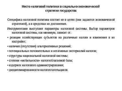 Стратегия и экономическая политика государства