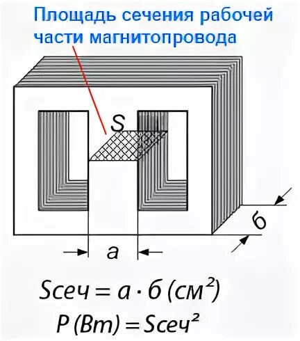 Сечение сердечника трансформатора. Сечение сердечника трансформатора формула. сечение магнитопровода трансформатора.
