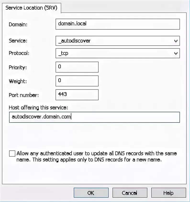 Dns mx record. Srv запись. настройка srv dns autodiscover.