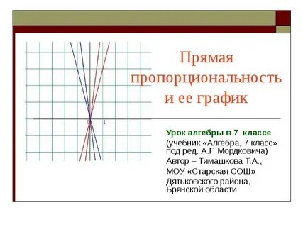 Прямая и обратная пропорциональность алгебра 7 класс