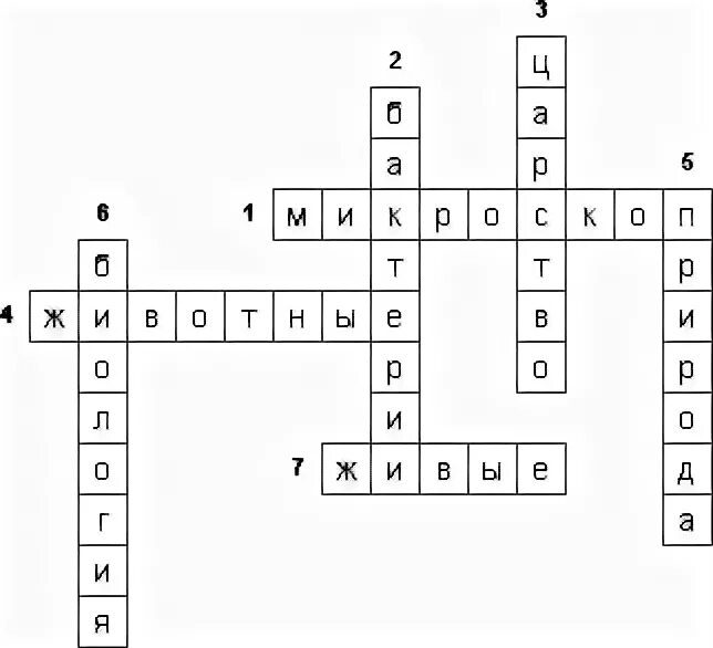 Кроссворд по биологии царство живой природы 5 класс. Кроссворд на тему биология 5 класс.