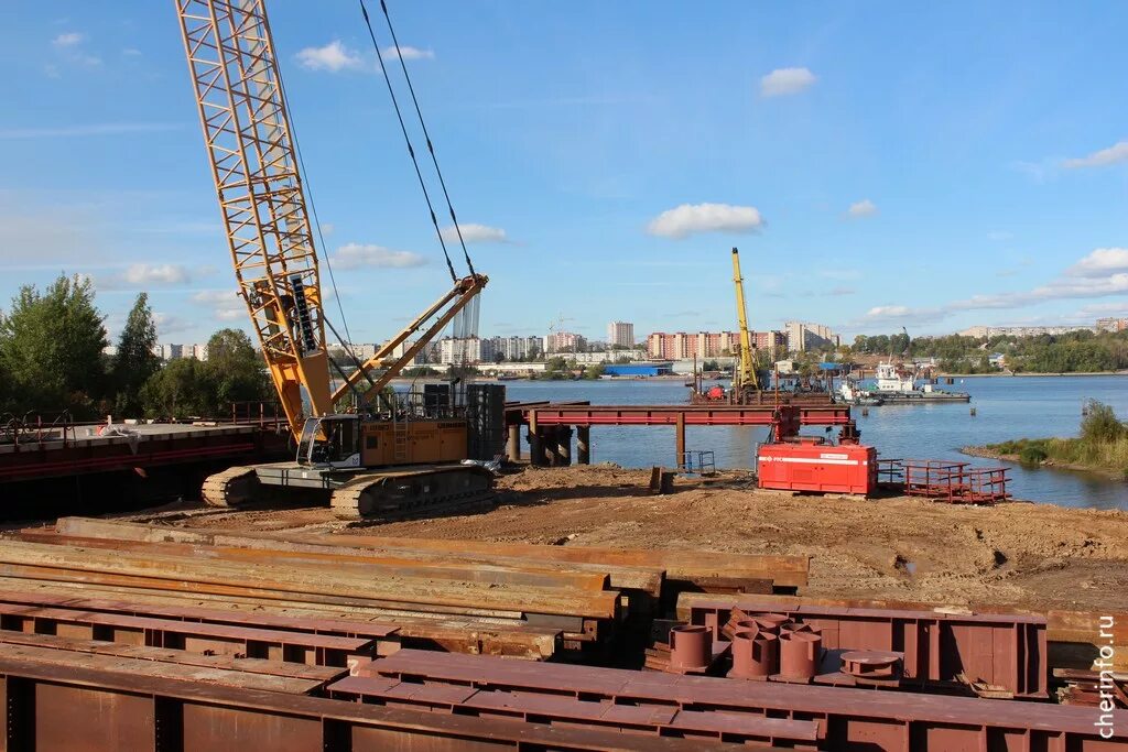 Строительство объектов инфраструктуры. Архангельский мост череповец. Строящийся фок череповец. Новый строящийся мост в череповце. Надвижка пролетного строения на опору.