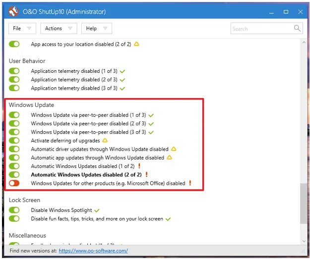 Disable update. Windows update disable. disable updates. shutup10 список твиков.