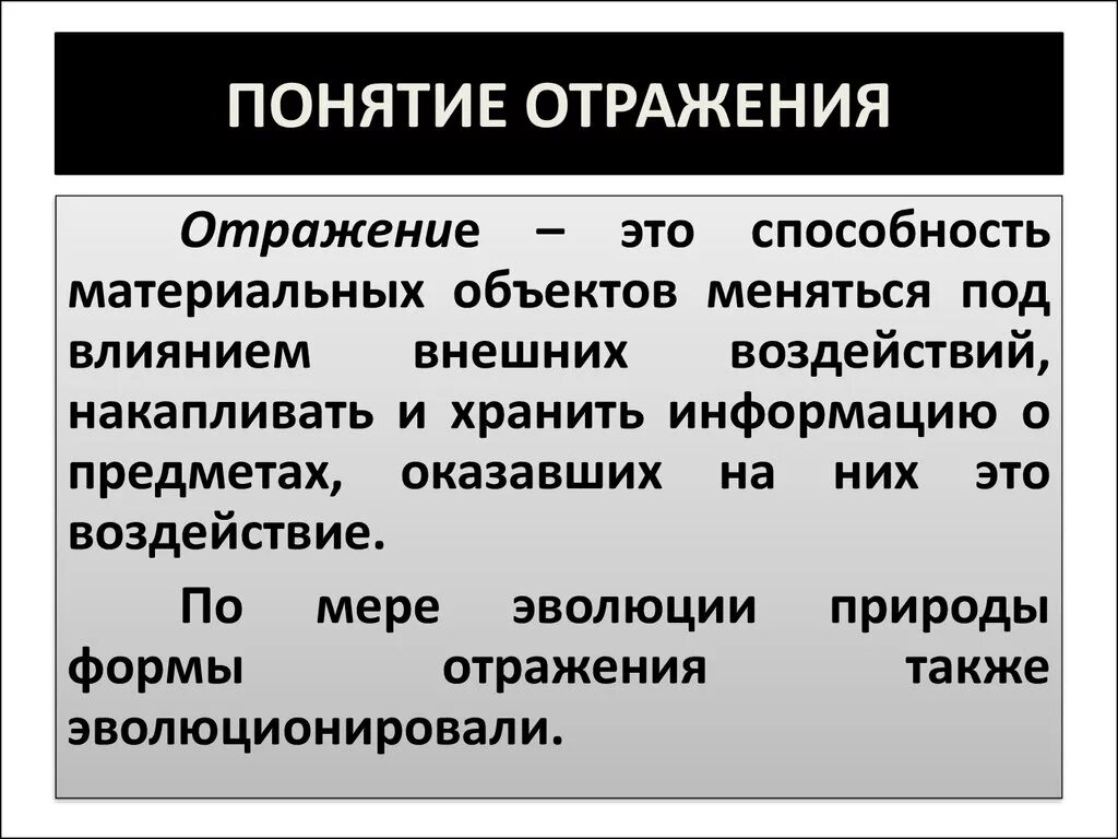 Отражение сущность и формы