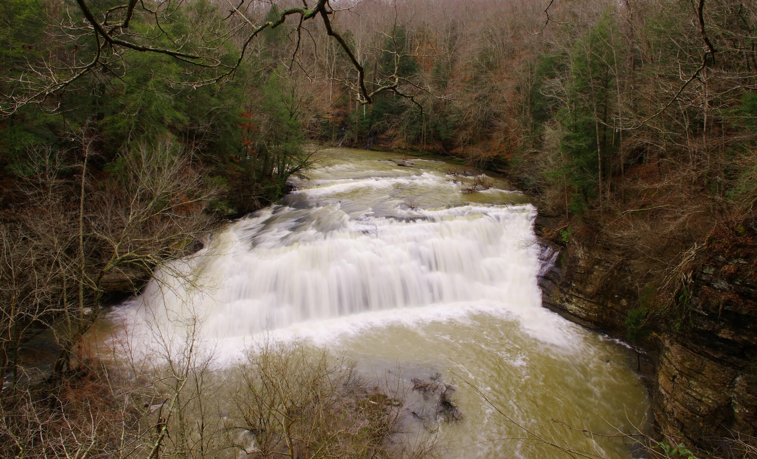 Falling to the river