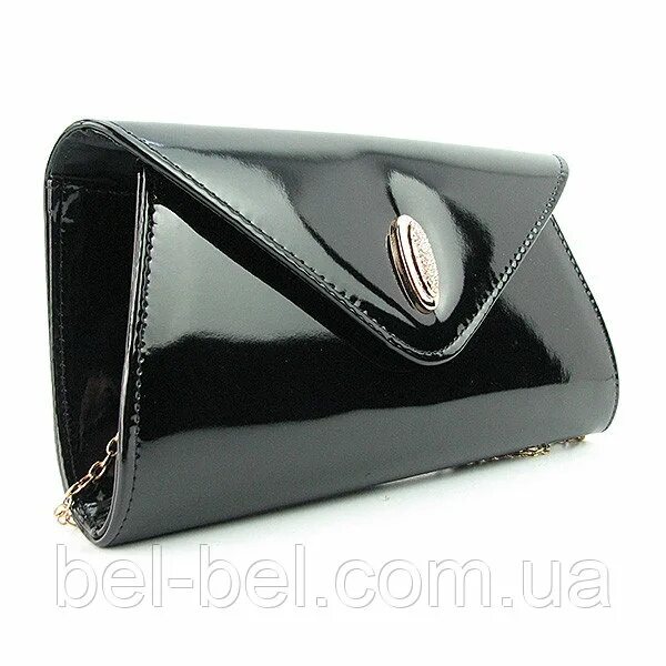 Женская сумка-клатч -a27. Черный лакированный клатч. 5х10см. Гиннесс. Клатч лакированный l.
