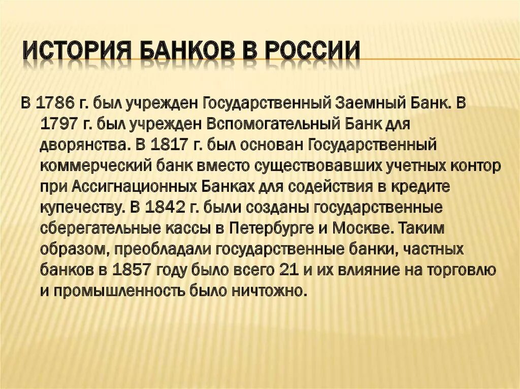 Появление первых банков