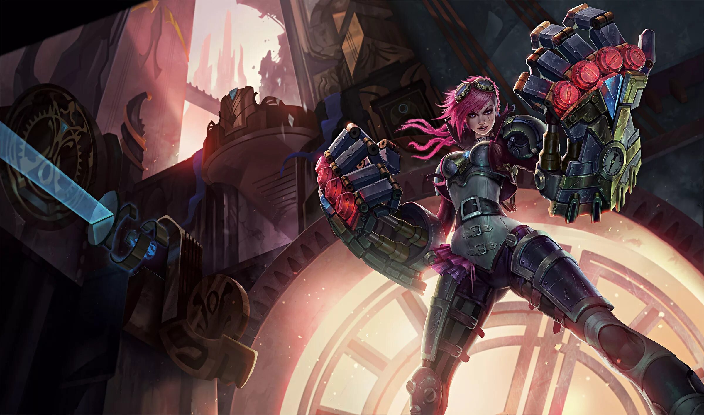 Ви а чемпионс май. League of Legends вай. Вай лига легенд арт. Vi League of Legends. Джинкс и Пилтовер.