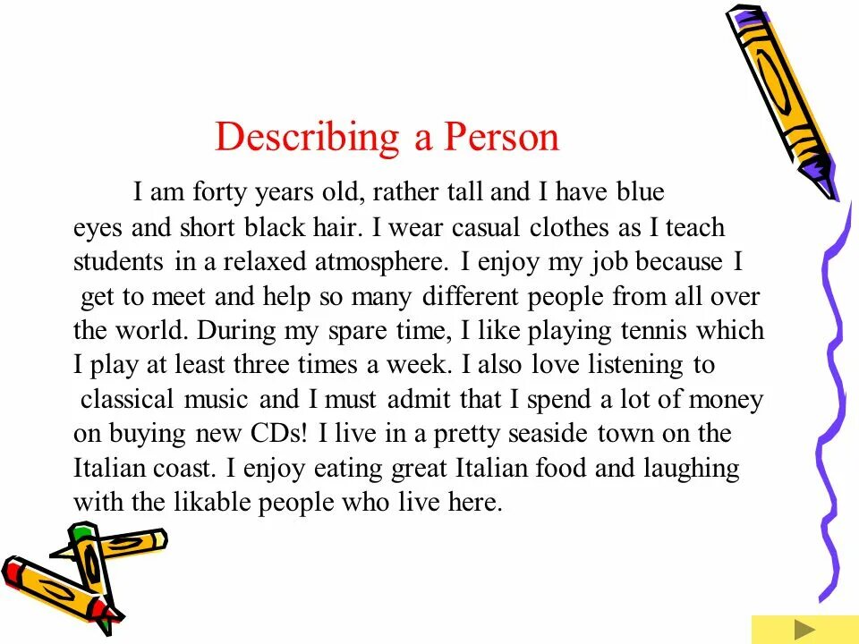 Person перевести. Describing a person. Description of a person example. Describing person пример. Describing people example.