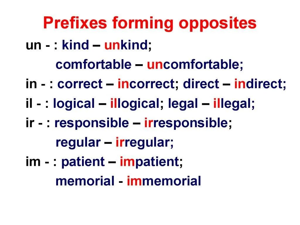 Dis ir il im in. Negative prefixes un in im ir il. приставки un dis in im ir. negative prefixes un, dis, in, im, ir. префиксы в английском языке упражнения.