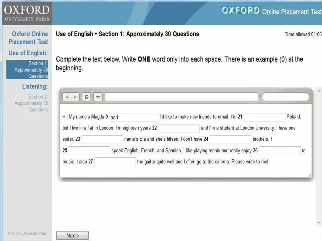 Use test ответы. Oxford placement test. oxford test of english.