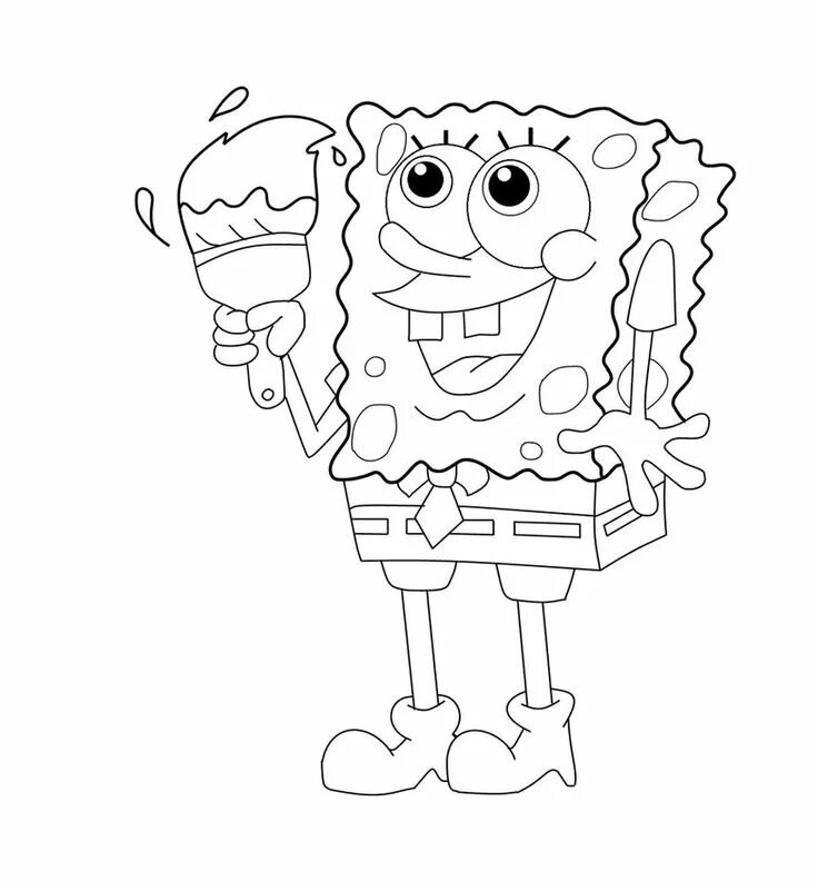 Губка раскраска для детей распечатать Printable Coloring Pages Spongebob drawings, Spongebob coloring, Cartoon colorin