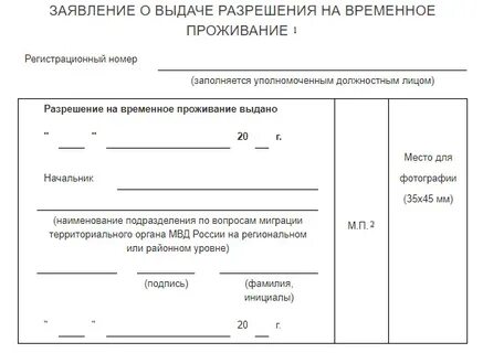 Цель выдачи временное разрешение на проживание