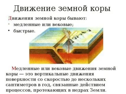 Земной коре свойственны движения