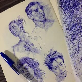 Арты шариковой ручкой
