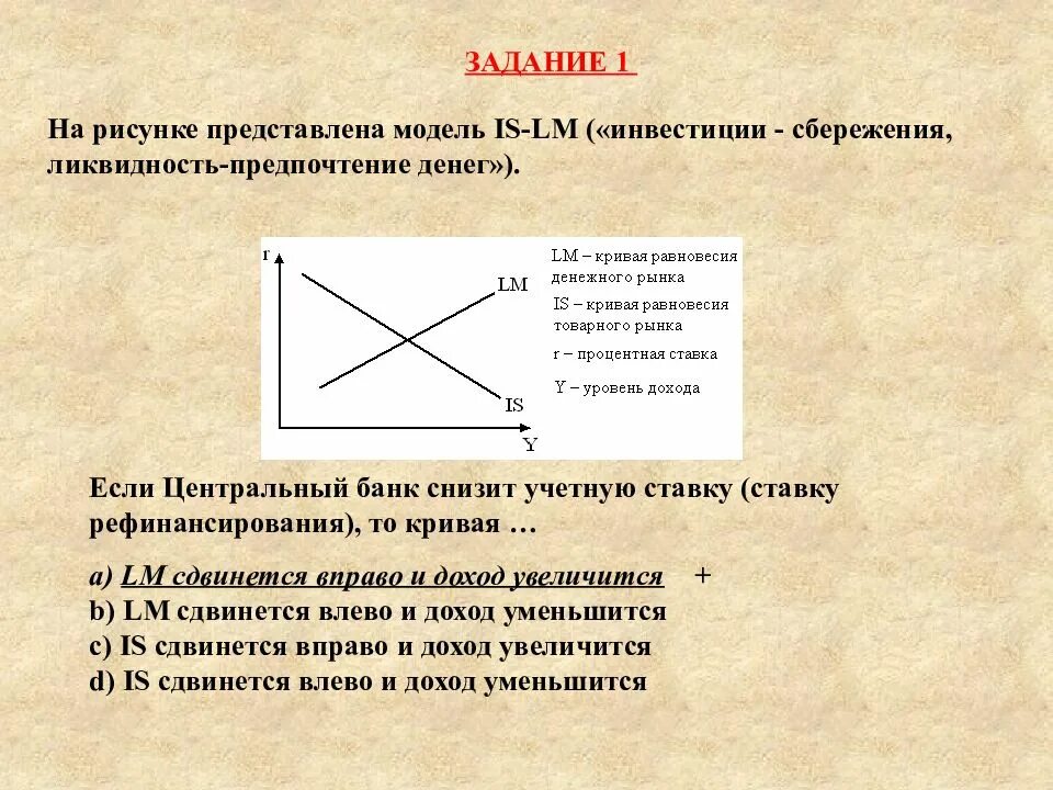 В представленной модели использована. Модель is инвестиции-сбережения. Модель is-LM (инвестиции-сбережения, предпочтение ликвидности-деньги. Кривая инвестиции сбережения. Кривая ликвидности денег.