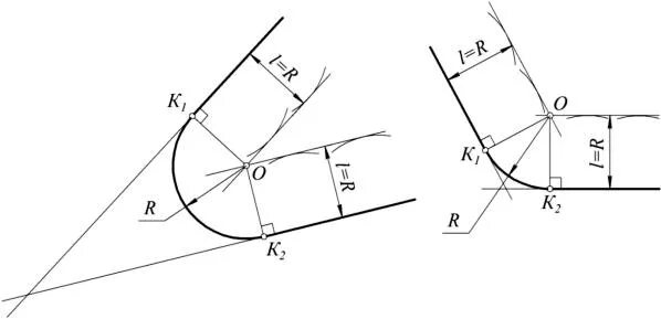 Построение сопряжения двух окружностей. Радиус сопряжения 15. Радиус скругления на чертеже. Радиус сопряжения 15. Радиус сопряжения 15.