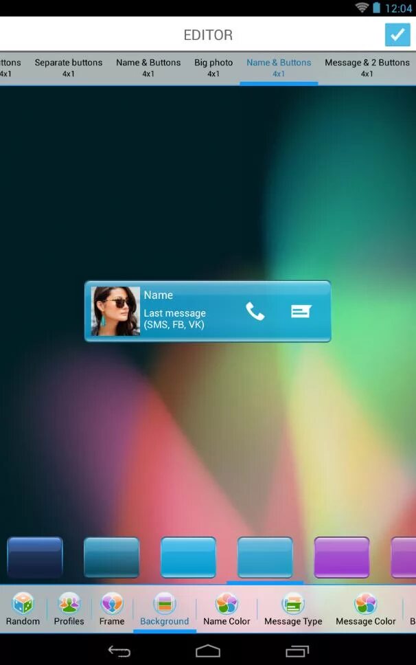 Animated widgets. Animated widget contact.