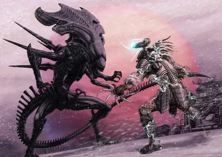 Xenomorph Queen vs. Scar Predator Korku Filmleri, Korku Sanatı, Aliens Film...