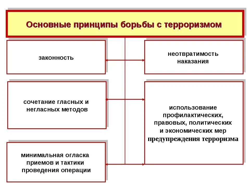 Социальное управление правоохранительных органов. Принципы борьбы с терроризмом. Принципы борьбы с терроризмом схема. Правовые методы борьбы с терроризмом. Принципы противодействия терроризму в РФ.