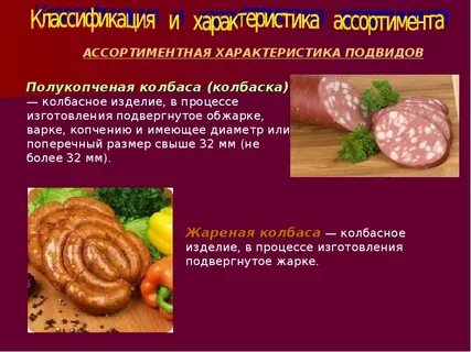 Содержание колбасы