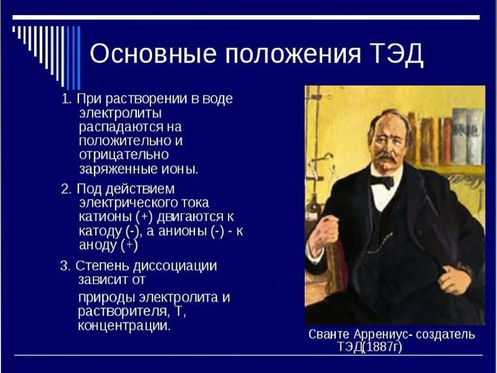 Основные положения тэд химия 9 класс. Теория растворов в аналитической химии. положения тэд в химии. основные положения теории электролитической диссоциации. основные положения теории тэд.