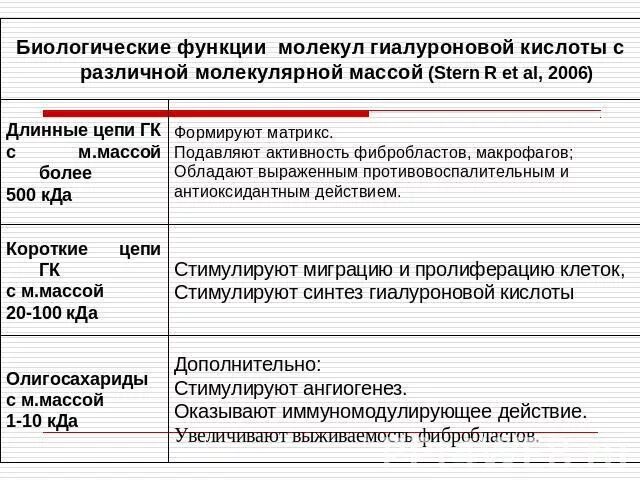Функция гиалуроновой кислоты. Функция гиалуроновой кислоты