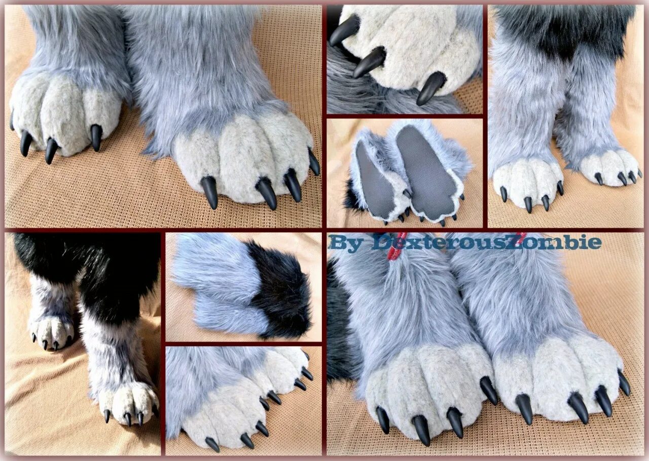 Как делать лапки. Фурсьют фурчатки волк. Медвежья лапа фурсьют. Fursuit Paws перчатки медведя. Фурсьют борзой.