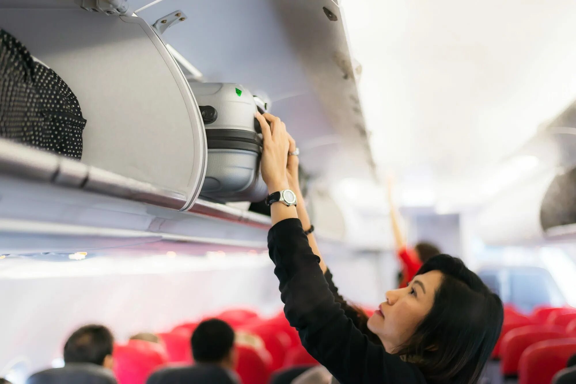 Куда девать верхнюю одежду в самолете. Overhead в самолете. отсек для ручной клади в салоне самолета. overhead locker в самолёте. отсек для багажа в самолете.
